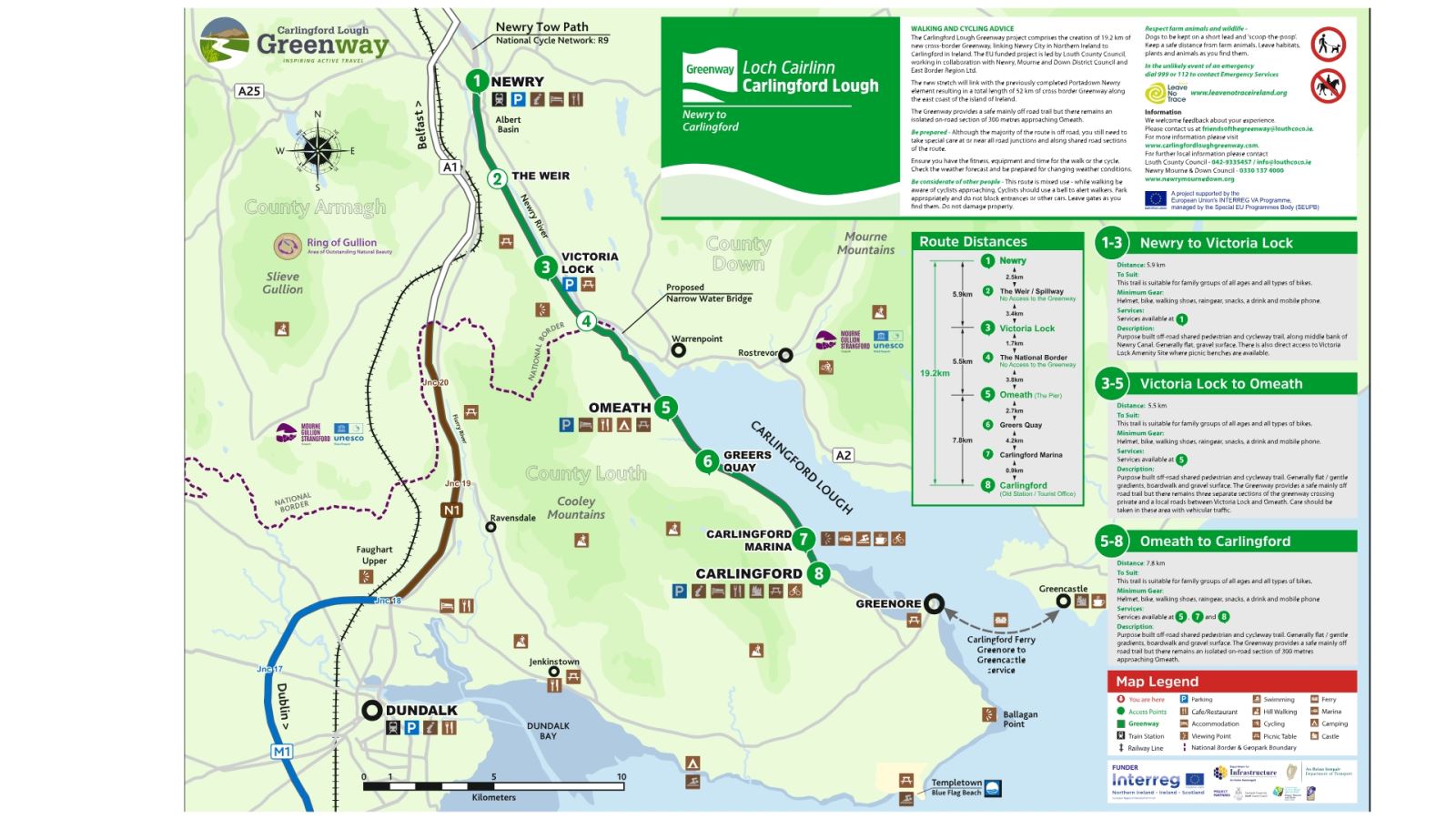Map of Carlingford Lough Greenway