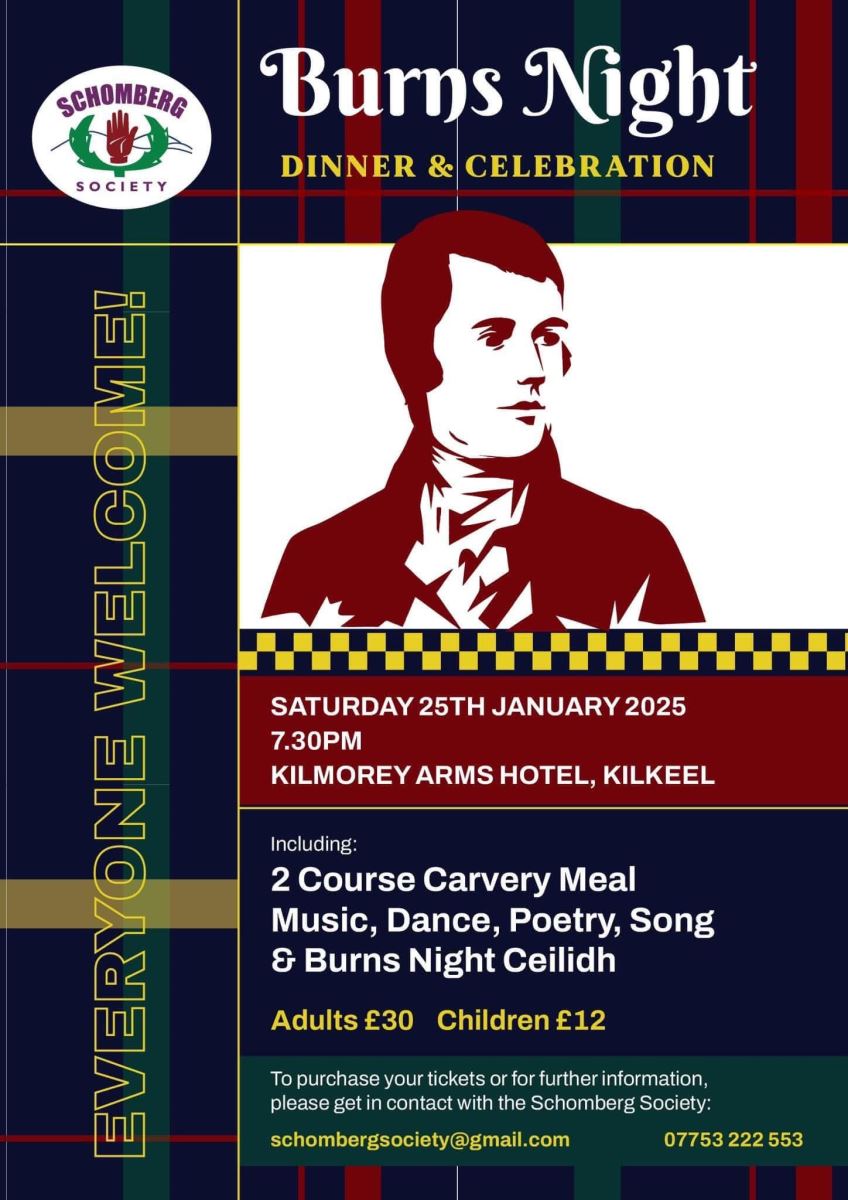 Burns Night Dinner and Celebration 2025, Kilkeel